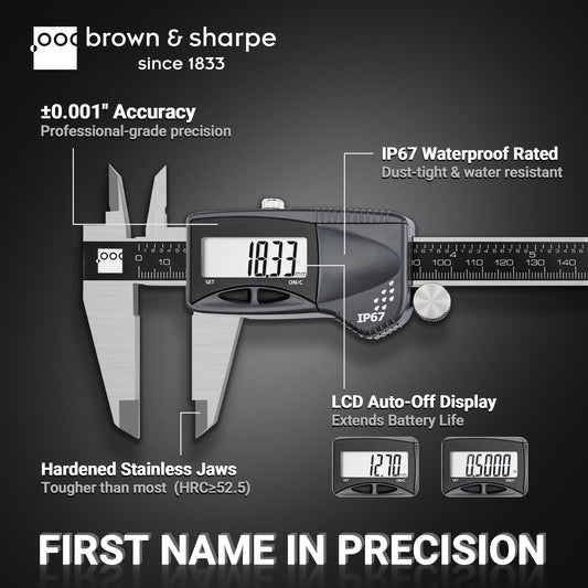 Brown & Sharpe IP67 digital caliper features and specifications