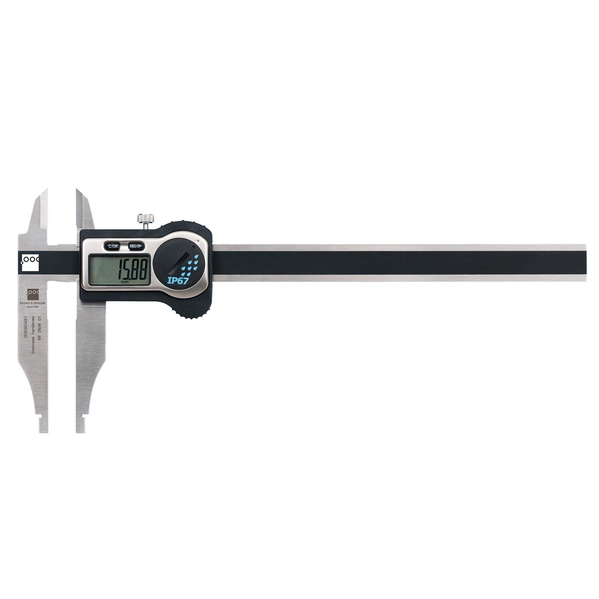 8in. Digital Workshop Caliper IP67, External Jaws on white background