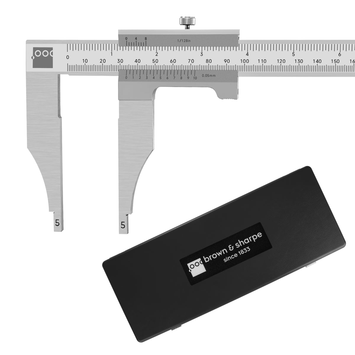8in./12in./20in. Range Vernier Workshop Caliper with 1/128" Graduation on white background
