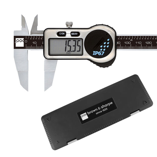 Brown & Sharpe IP67 ultra digital caliper, 6in./8in./12in. range, on white background