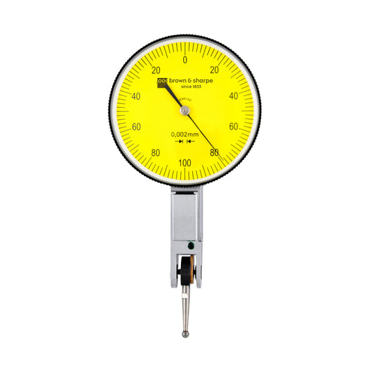 Ruby Bearings Horizontal Dial Lever Indicator 0.2mm Range 0-100-0 Dial 0.002mm Graduation on white background