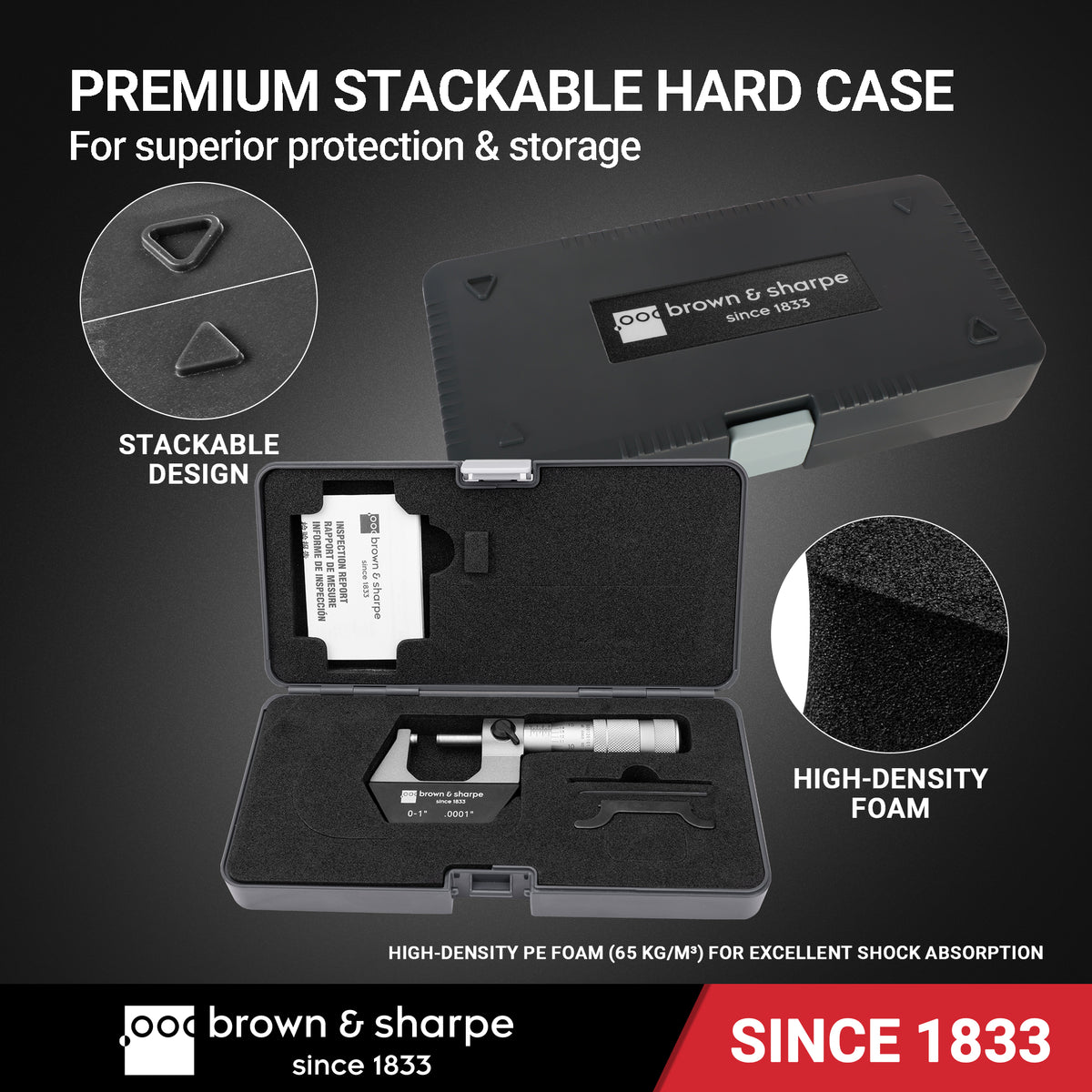 Brown & Sharpe mechanical micrometer protective storage case