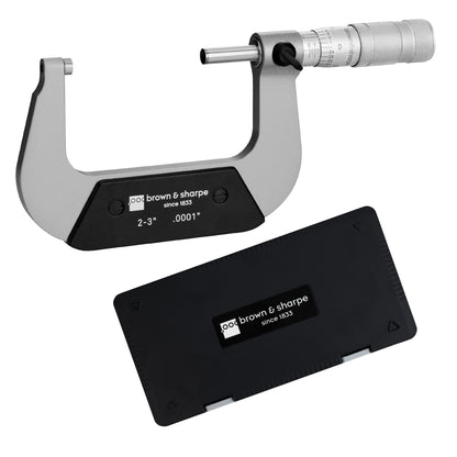 Brown & Sharpe 2 to 3 in. mechanical outside micrometer, 0.0001 in. graduation, on white background