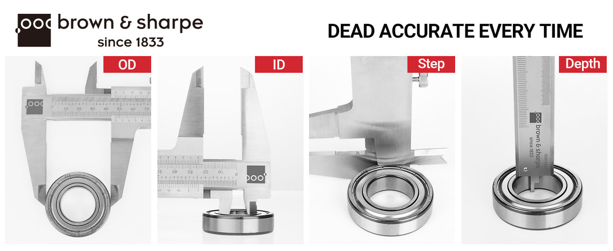 Vernier caliper usage demonstration chart, four‑way measurement for outer diameter, inner diameter, step and depth