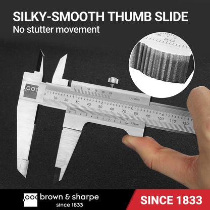 Brown & Sharpe vernier caliper thumb slide mechanism