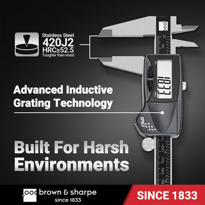 Brown & Sharpe IP67 digital caliper with stainless steel jaws