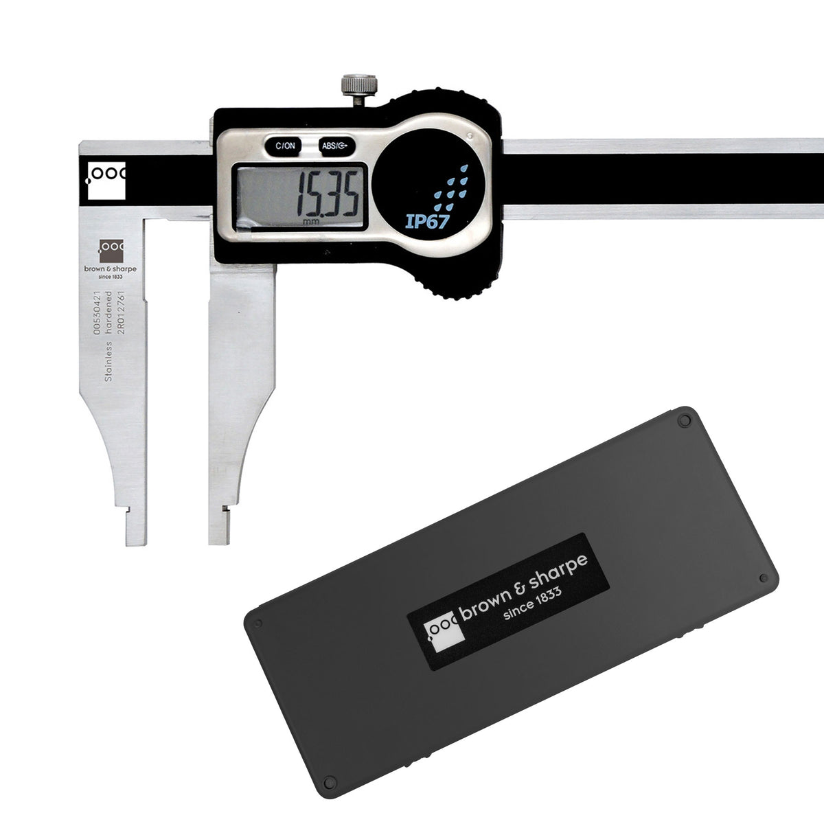 Brown & Sharpe 8in. digital workshop caliper IP67 on white background