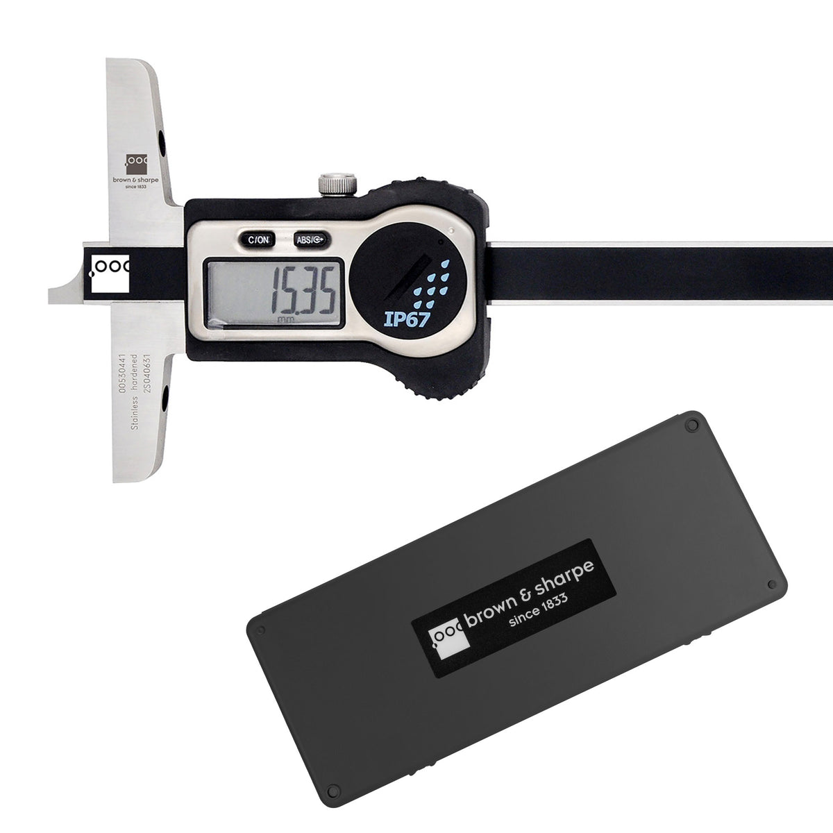 8in. Digital Depth Caliper IP67 on white background