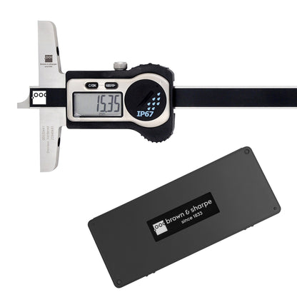 8in. Digital Depth Caliper IP67 on white background