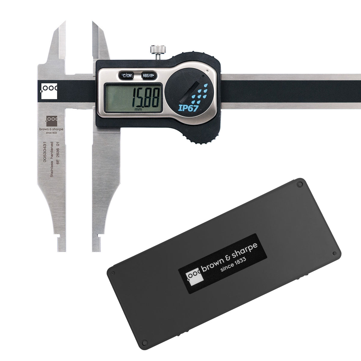 8in. Digital Workshop Caliper IP67 with External Jaws on white background