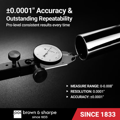 Brown & Sharpe 0.03 in. dial test indicator with 38 mm dial face and rotating bezel