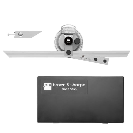 0-360°Universal Stainless Steel Vernier Bevel Protractor on white background
